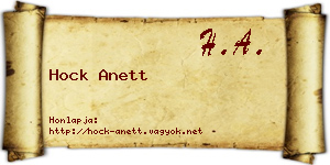 Hock Anett névjegykártya