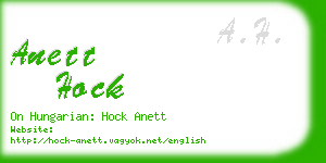 anett hock business card